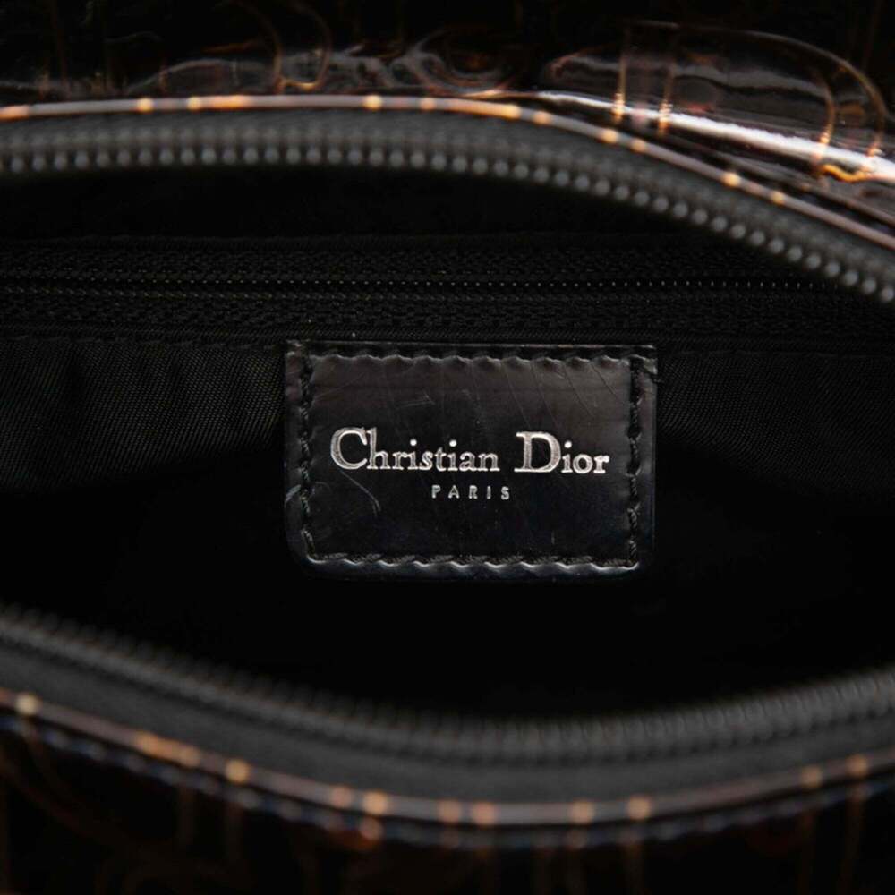 CHRISTIAN DIOR Brown Leather Trotter Shoulder Bag - Picture 5 of 7